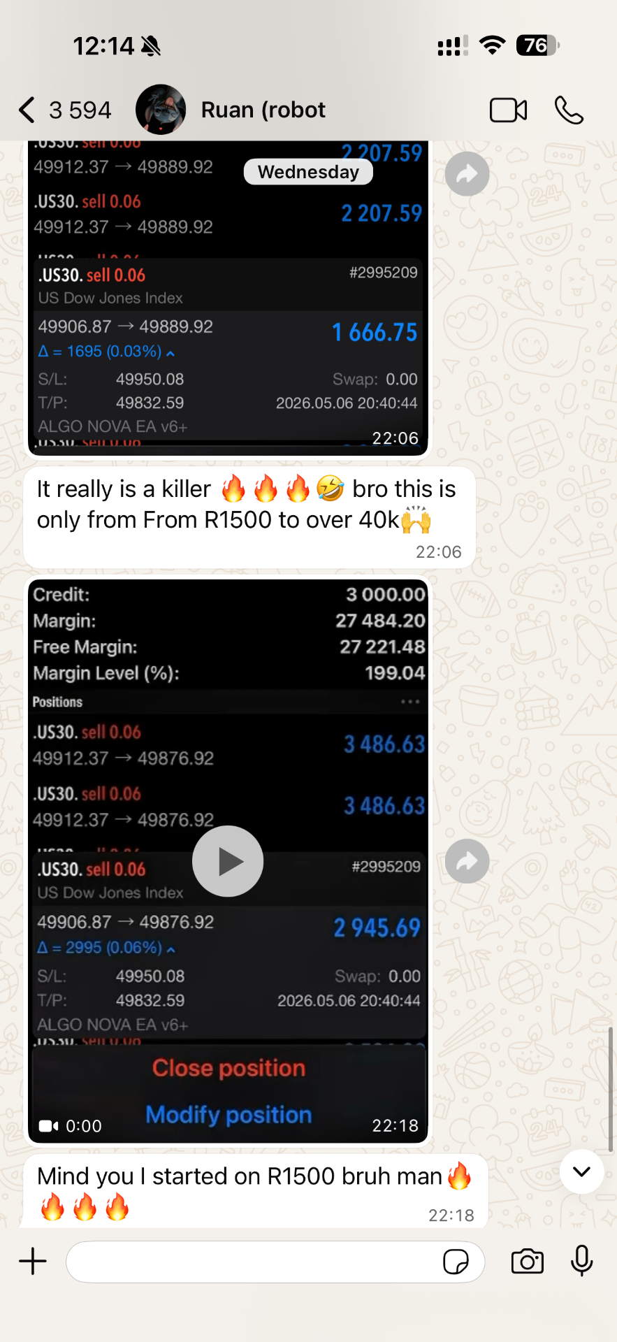 US30 — 1 day, ALGO NOVA EA v6+